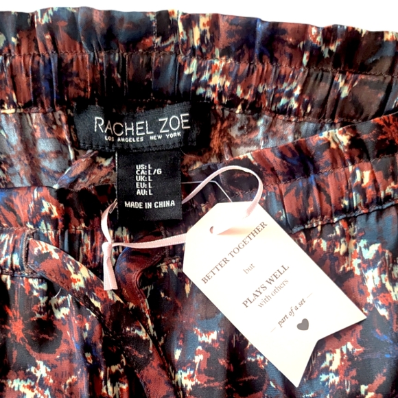 NWT Rachel Zoe Oversized Silky Fall Floral Lounge Pant - Picture 6 of 8